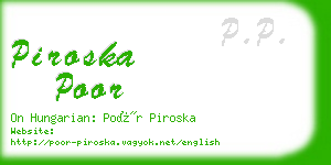piroska poor business card